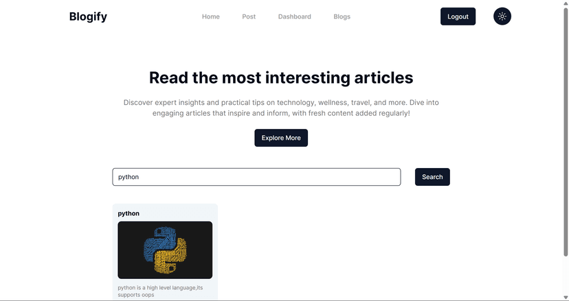 Simple Blog website